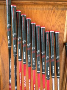 Newly set of re-gripped clubs